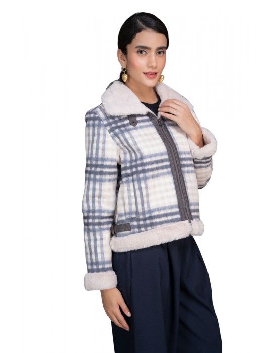 Women Jacket Cream blue